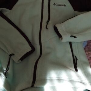Columbia Mint and Black Fleece Jacket